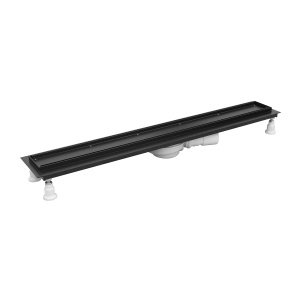 LOWFIX pryszn. odpływ liniowy z maskownicą do wklejenia płytek, 70 cm, czarny półmat
