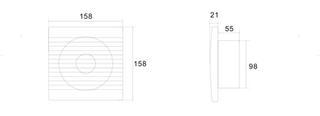 Wentylator łazienkowy, 230V/50Hz, 100mm, biały