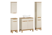 Zestaw meblowy 80cm z blatem, umywalką nablatową Cloud i szafką wysoką