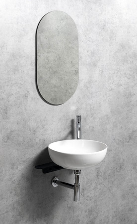 RONDANE umywalka ceramiczna nablatowa, średnica 41cm, biały