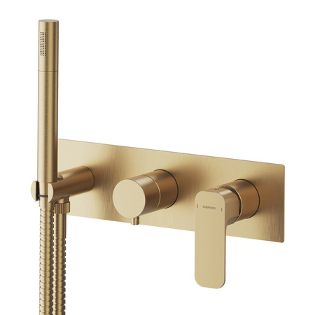 SPY podtynkowa bateria prysznicowa/wannowa, 2 funkcje, złoty mat