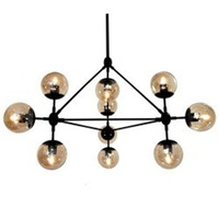 Lampa wisząca ASTRIFERO-10, 90 cm -  bursztynowo czarna