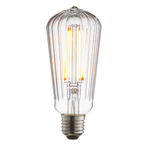 Ribb Pear Bulb Clear Glass