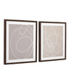 Obraz w ramie „Continuation” – naturalny, 50 × 3 × 60 cm, zestaw 2 szt.