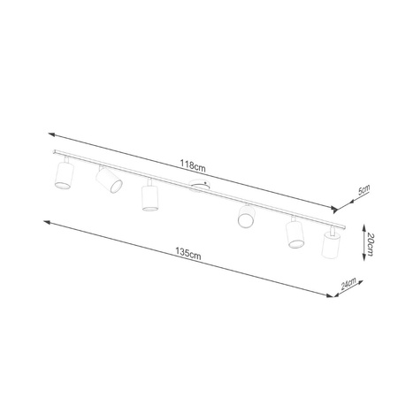 Plafon LEMMI 6L czarny