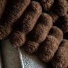 Ribbed Faux Fur Throw Chocolate 1300x1700mm