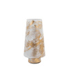 Marbled Hurricane Large Gold White Candle Holder