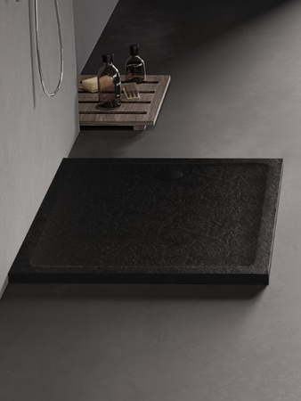 Brodzik MILD STONE akrylowy prostokątny 120x70x4,5 czarny