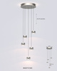 5039-503 Lampa wisząca piątka okrągła QUIBERON nikiel szampński