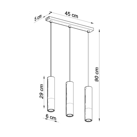 Lampa wisząca LOOPEZ 3L czarny/miedź