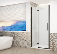 TRINITY BLACK drzwi prysznicowe do wnęki 1000 mm, szkło matowe, lewe