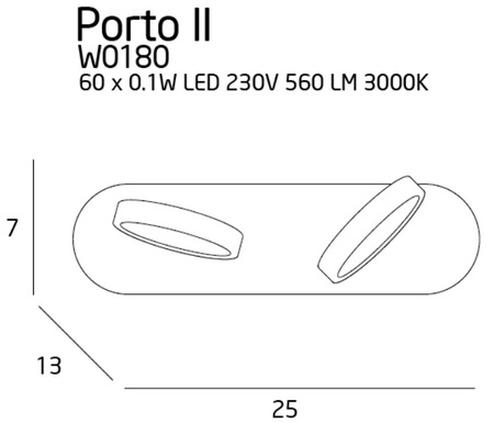 Porto II W0180 kinkiet