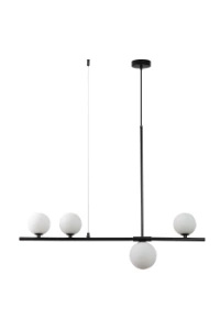 Lampa wisząca MODERNO  80 cm -czarna z białymi kloszami