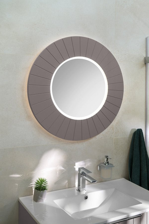 LUMIRO STRIP okrągłe lustro z oświetleniem LED w ramie średnica 90cm, agila