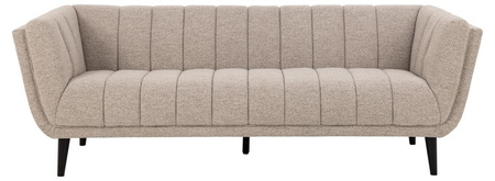 Sofa 3-osobowa Tampa – tkanina Monza bouclé beżowa, czarne drewniane nogi 218 cm ACTONA