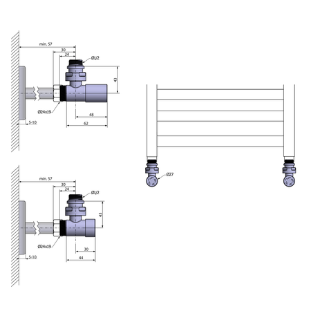 COMPACT zestaw przyłączeniowy, chrom