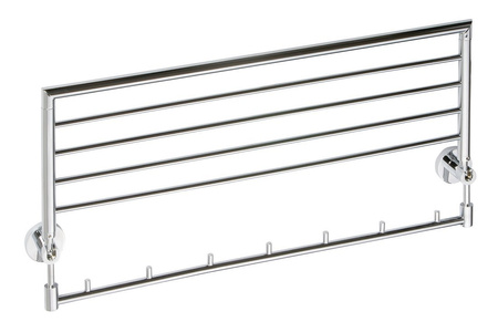 X-ROUND półka na ręczniki składana z haczykami 600mm, chrom