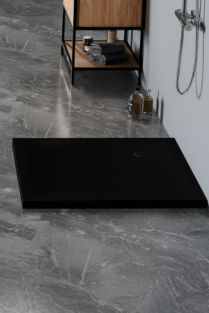 Brodzik MILD SATIN akrylowy kwadratowy 100x100x4,5 czarny