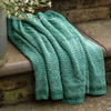 Nalu Knitted Herringbone Throw Green 1300x1700mm