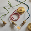 Eltham 1 Pendant Brushed Aged Brass Red Flex