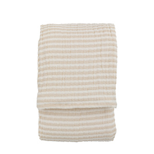 Crinkle Stripe Bedspread Beige 2400x2600mm