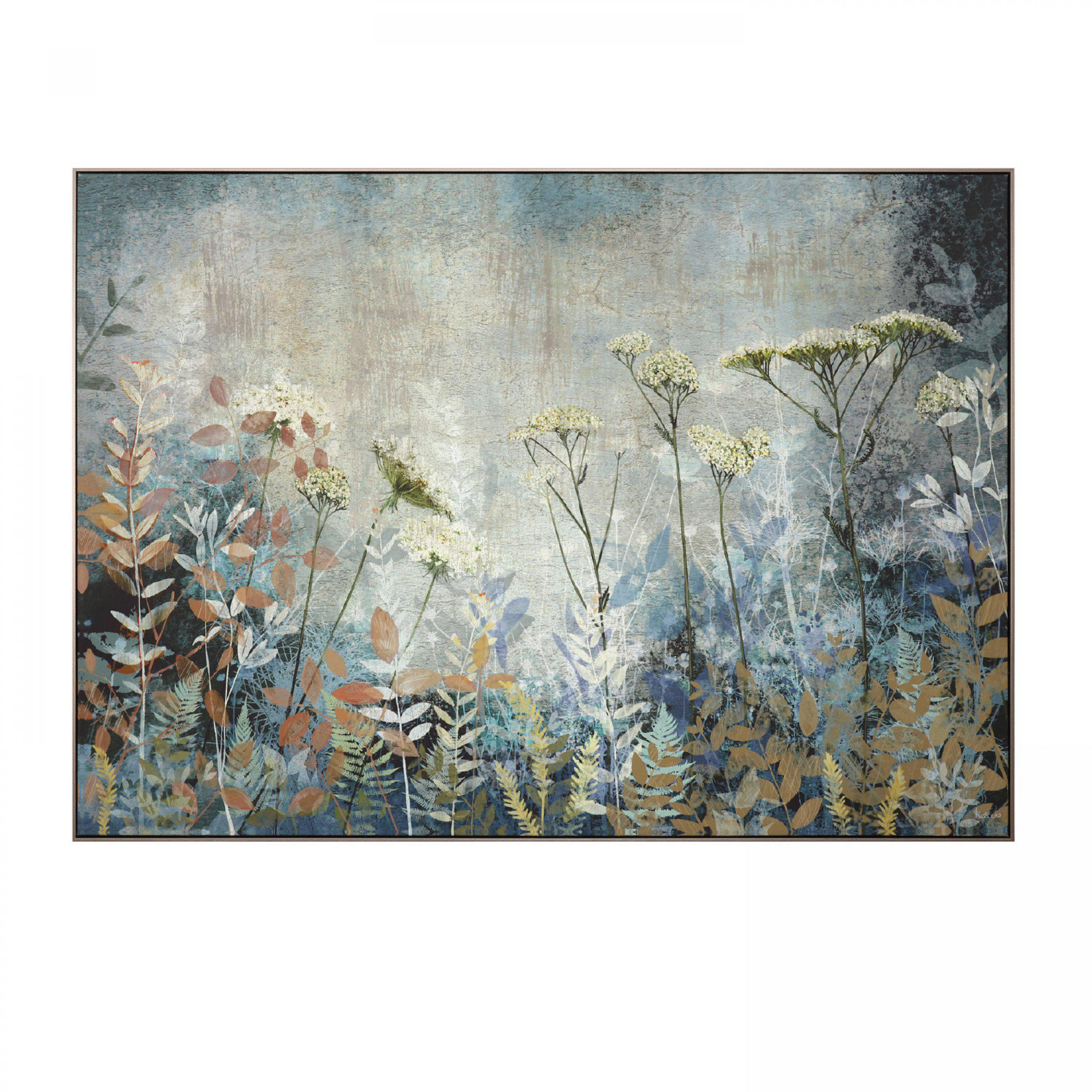 Obraz w ramie „Fanciful” – niebieski / zielony, 122 × 3,5 × 88 cm