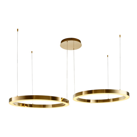 Lampa wisząca CIRCLE 2 80+80 cm - LED, ringi złoty połysk na 1 podsufitce