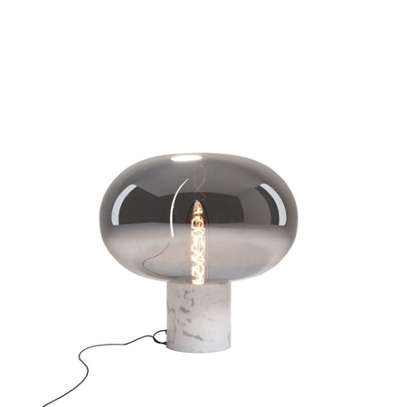 MAXLIGHT T0055 LAMPA STOŁOWA MOONSTONE SMOKE GLASS + WHITE MARBLE
