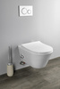 AVVA CLEANWASH WC wiszące, z prysznicem bidetowym i baterią, Rimless, 35,5x53cm, biały