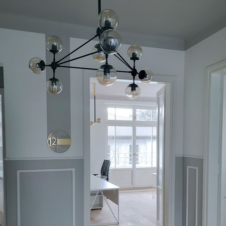 Lampa wisząca ASTRIFERO-10, 90 cm -  transparentno czarna