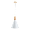 Lampa wisząca NORDIC WOODY biało drewniana 25 cm