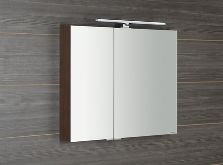 MIRRÓ szafka z lustrem z oświetleniem LED, 80x70x16cm, sosna rustykalna