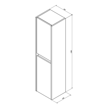 NIRONA szafka wysoka 35x140x30cm, 2 drzwiczki, lewe/prawe, dąb Mocca