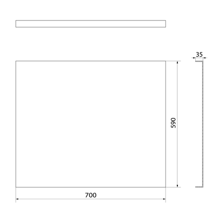 PLAIN obudowa boczna 70x59cm, czarny mat