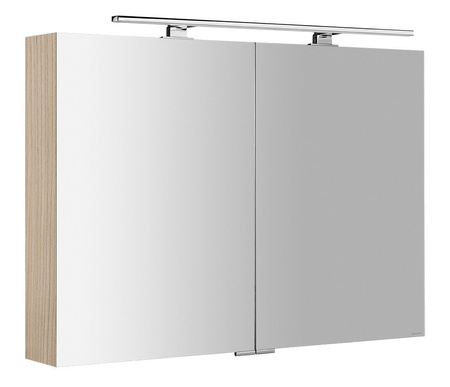 MIRRÓ szafka z lustrem z oświetleniem LED, 100x70x16cm, wiąz Bardini