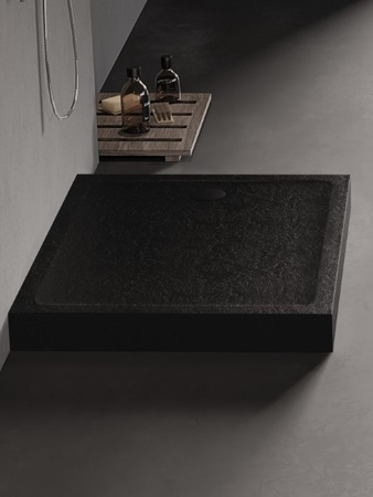 Brodzik MILD STONE akrylowy prostokątny 160x80x11,5 czarny