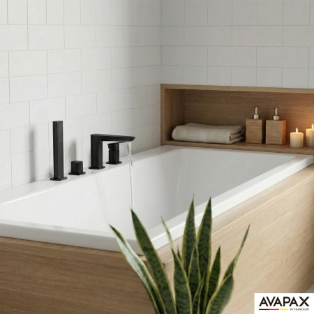 Bateria wannowa 4-otworowa, czarna