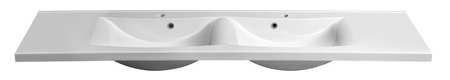 LUCIOLA umywalka podwójna kompozytowa 180x48cm, biała