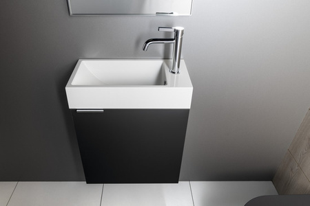 ARIANA umywalka kompozytowa 50x25cm, biała, bateria po prawej stronie