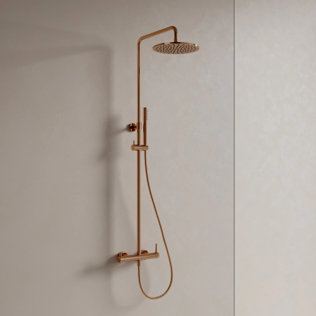 Y system prysznicowy natynkowy, miedź połysk