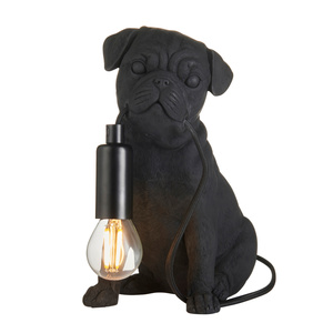Lampa stołowa Pug – czarna, 19,7 × 13 × 23,7 cm