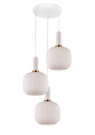 POTRÓJNA LAMPA WISZĄCA LOFT BIAŁA GATO W3-RD