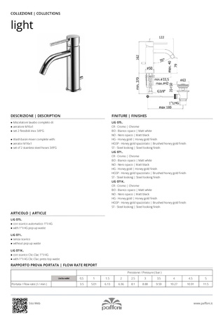 Bateria umywalkowa stojąca-Paffoni/kolekcja Light