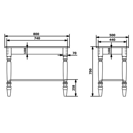 CIMBURA stolik pod umywalkę 80x50x75cm, starobiały