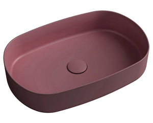 INFINITY OVAL umywalka ceramiczna nablatowa 55x36cm, maroon red mat