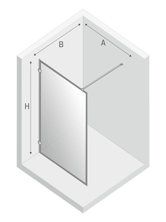 KABINA AVEXA BLACK WALK-IN U 120x200 CZYSTE 8mm ACTIVE SHIELD