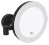X-ROUND BLACK wiszące lusterko kosmetyczne LED, średnica 200mm, czarny mat