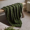 Woodland Cable Knit Throw Forest Green 1300x1700mm