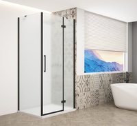 TRINITY BLACK kabina prysznicowa 1000x1000mm, szkło matowe, prawe