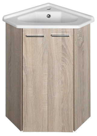 ZOJA szafka umywalkowa narożna 39x74x39cm, dąb platin
